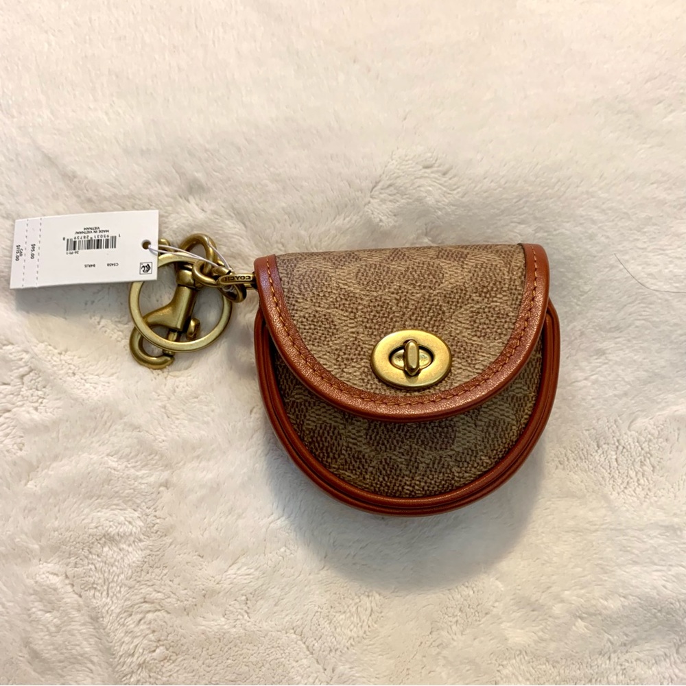 Coach Boutique - Coach Mini Saddle Bag Charm In Signature Canvas NWT